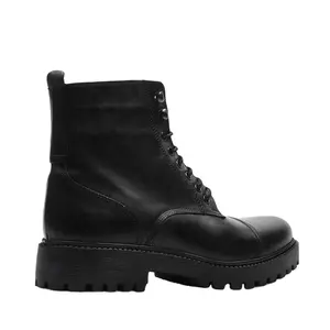 Botas de cuero hechas en paquistaní para hombre, Calzado con suela de goma, resistente, con arnés, de cuero genuino