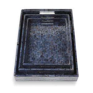 Hot New Item Mother Of Pearl Food Bandejas de comedor Decoración Fruta Bandejas de velas Tejido sostenible Decoraciones seguras para la casa - Product Image 2