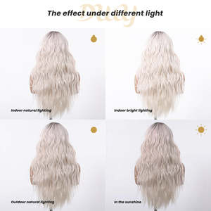 Corinna C-DWY <b>Wig</b> <b>Long</b> Curly Blonde 134 Free Part with Transparent Dark Roots Free Part Dark Roots Blonde <b>Wig</b> - Product Image 5