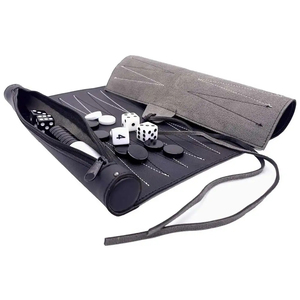 Juego de Backgammon Plegable de Cuero con Dados Ecológicos y Estuche de Almacenamiento para Juego Familiar en Interiores - Product Image 4