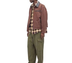 Veste pour homme, veste de travail, veste de travail OEM avec logo personnalisé, veste de travail en toile lavée 14 oz avec col en cuir pour homme - Product Image 3