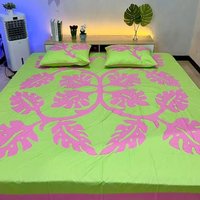 Ensemble de literie de haute qualité pour hôtels, style tout nouveau, fait main, en coton, imprimé floral hawaïen, avec drap de lit chaud