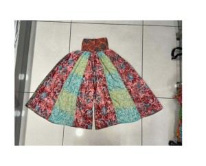 Pantalones Palazo de seda de verano con estampado Floral para mujer, pantalón Bandeau de pierna ancha de seda artística de capa larga - Product Image 1