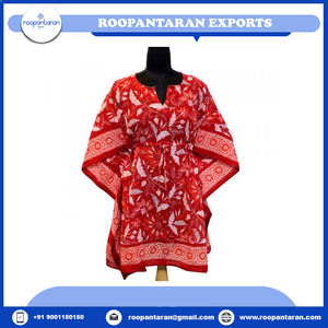 Hermosa silueta recta Beach Kaftans 100% algodón bloque de mano impreso tamaño libre y suministro ODM mejor precio ropa de playa - Product Image 2