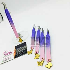 Pinzas para extensión de pestañas, pinzas para extensiones de pestañas, pinzas para pestañas de visón con abalorio de mariposa sostenible de acero inoxidable - Product Image 6