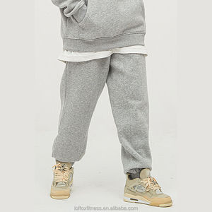 Tenue deux pièces gris clair coupe ajustée pour hommes-Respirant 100% coton Sweat à capuche décontracté Joggers Mid Gym Workout Running Everyday - Product Image 5