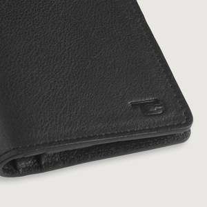 Cameron Lady's Short <b>Wallet</b> Genuine Black Leather Cowhide Lining Handmade RFID Feature Casual Style Logo Slim Open for Cash - Product Image 6