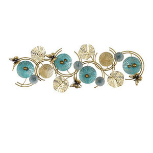 Modern Handcrafted Luxury Teal And <b>Gold</b> Butterfly Metal Wall Art For Living <b>Room</b> Bedroom Hotel <b>Decor</b> Elegant Circles Wall Art - Product Image 1