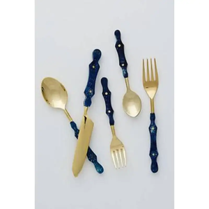 Brass Knife Fork Flatware Spoon Wedding Cutlery <b>Set</b> Stainless Steel Flatware <b>Sets</b> <b>for</b> resin Handle and <b>Sale</b> - Product Image 1