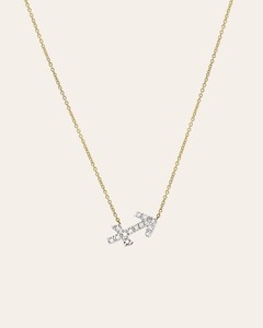 Collier pendentif Sagittaire en or jaune et blanc 10 carats à double montage en vente sur pendentif clouté en diamant naturel cultivé en laboratoire - Product Image 3