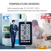 Termometer Freezer Digital ditingkatkan, pengukur suhu kulkas dengan 2 sensor dalam dan luar ruangan