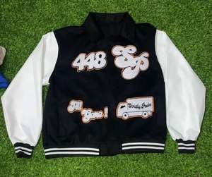 Nueva moda de otoño para hombre Rojo Dorado satén bombardero chaqueta Varsity San Francisco estilo NFL Cierre de botón - Product Image 5