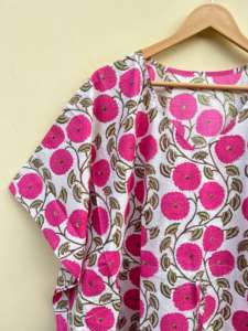 Indio hecho a mano 100% algodón Kfatan invierno bata Floral impreso Casual ropa de dormir verano ODM ropa de mujer - Product Image 2