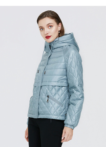 Nouvelle veste courte matelassée en toile tricotée respirante pour femme, printemps-automne 2025, imperméable et coupe-vent - Product Image 2