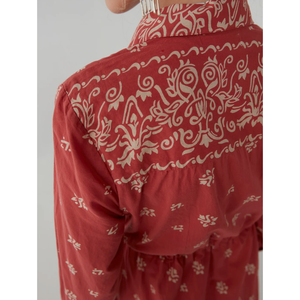 Robe ethnique Justine - Imprimé tomate dessiné à la main, style indien/pakistanaise, en coton Georgette Lawn, Kurta/Kurti, coupe ample, décontractée - Product Image 2