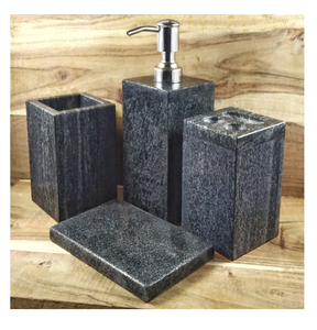 Juego de baño de mármol Logotipo personalizado Aceptado Sólido Diseño elegante Piedra blanca Juego de baño de 5 piezas - Product Image 4