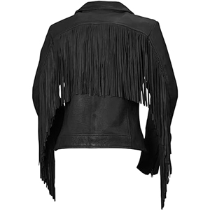 Precio de calidad, calidad superior, diseño personalizado, talla adulta, chaqueta con flecos para mujer, chaqueta occidental, chaqueta de cuero para mujer - Product Image 2