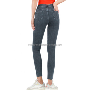 Haute Qualité Femmes Spandex Coton Respirant Jeans Top Vente Extensible Denim Logo Personnalisé Style Décontracté Plus La Taille Solide - Product Image 4