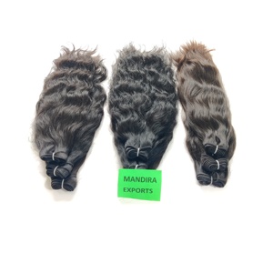Extensions de cheveux vierges Remy 100 % naturels, double trame, ondulés noirs, alignés aux cuticules, cheveux humains indiens, 100 g, vente en gros - Product Image 1