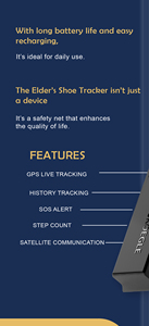 Traceur et localisateur GPS intelligent pour femmes âgées, enfants et famille, article personnel longue portée, alerte d'appel de sécurité pour chaussures et enfants - Product Image 5