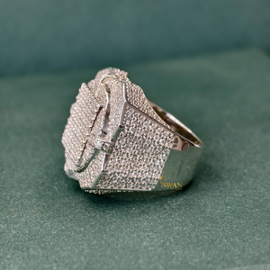 Bold Hip Hop 925 argent laboratoire cultivé bague en diamant grande déclaration fête porter des bijoux pour le Style de mariage des hommes - Product Image 2