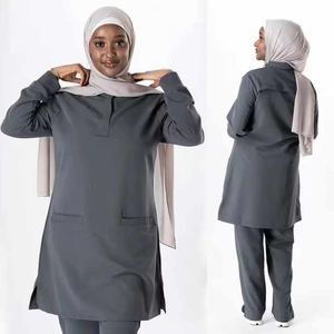 Conjunto de Uniforme Médico Musulmán para Enfermeras, Manga Larga, Modesto, Uniforme de Hospital para Doctoras y Enfermeras, Transpirable y Ligero - Product Image 2