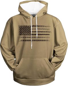 Stylish Winter Men's Unisex Fleece Pullover Hoodie Solid Digital Printing 100% Cotton Breathable Windproof Eco-Friendly Loose - Product Image 2