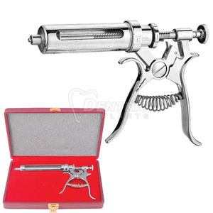 Seringue réutilisable réglable pour pistolet d'injection vétérinaire pour animaux de porc; Fabriqué en acier inoxydable Embout de cathéter de capacité 10ml/50ml - Product Image 1