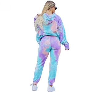 Ensemble sweat-shirt et pantalon de survêtement pour femme, style tie-dye respirant, nouvelle mode, hiver, 100% coton - Product Image 6