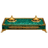 Décoration d'intérieur moderne en malachite artisanale - Tailles/formes personnalisables - Motif végétal/fleur - Livraison rapide