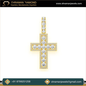 Collier pendentif croix minimaliste 925 argent plaqué or délicat jésus breloques personnalisé laboratoire cultivé diamant chrétien cadeaux religieux - Product Image 3