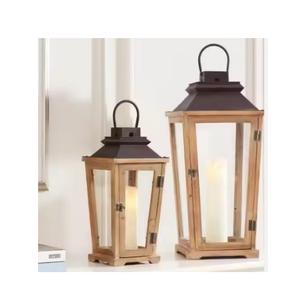 Linterna de madera decorativa Portavelas de diseñador hecho a mano de alta calidad Tamaño personalizado Linterna de vela de madera de lujo - Product Image 1