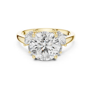 Anillo de Oro Rosa de 14K con Diamantes de Laboratorio en Corte Marquesa y Redondo para Mujer |   Diamante Cultivado Nuevo - Product Image 2
