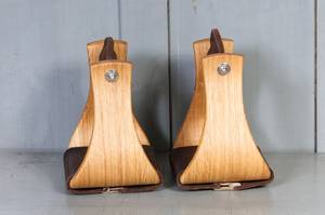 Estribos de Carreras de Caballos ecuestres personalizados de alta calidad, metal occidental y cuero de madera, seguridad, primer equipo de equitación - Product Image 2