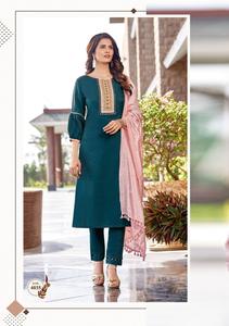 Kurtis fantaisie en viscose et soie avec broderie pour la vente en gros - Product Image 4