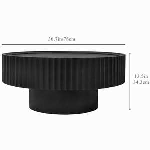 Mesa <span class=keywords><strong>de</strong></span> <span class=keywords><strong>centro</strong></span> redonda moderna mesa <span class=keywords><strong>de</strong></span> <span class=keywords><strong>centro</strong></span> <span class=keywords><strong>de</strong></span> cóctel <span class=keywords><strong>de</strong></span> madera con diseño a rayas para sala <span class=keywords><strong>de</strong></span> estar hogar Oficina apartamento - Product Image 6