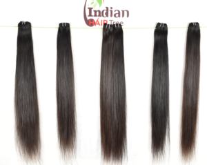 Extensions de cheveux humains vierges non traités de couleur noire pour femmes indiennes, en faisceau droit, commande en ligne, par Export - Product Image 1