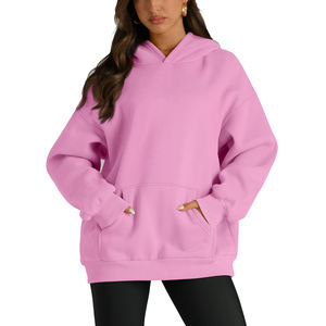 Hot Selling Streetwear <b>Oversized</b> Casual Women's <b>Hoodies</b> <b>Fleece</b> Lined Embroidered Breathable Drop-Shoulder <b>Hoodies</b> For Woman - Product Image 3
