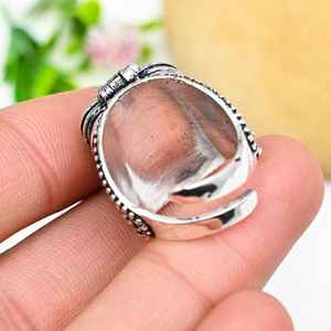 Moonstone Pill Box Ring Adjustable 925 Sterling Silver Secret Message Box Ring Unique Jewelry Holiday Gift - Product Image 2