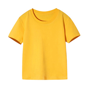 T-shirt pour enfants à col rond en polyester/coton tricoté, essentiel pour l'été, manches courtes, léger, respirant, séchage rapide, écologique - Product Image 1