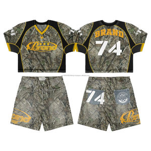 Conjunto de Dos Piezas para Hombre, Camiseta de Manga Corta con Estampado de Letras y Pantalones Cortos, Estilo Casual de Verano, Venta al Por Mayor 2026 - Product Image 1