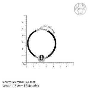 Bracelets élégants en forme de croissant d'argent noir - Product Image 2