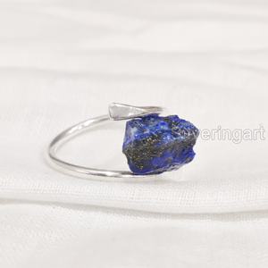 Anillo de Piedra Natural para Mujer, Anillo de Plata de Ley 925 con Cruz de Lapislázuli, Joyería Navideña - Product Image 4