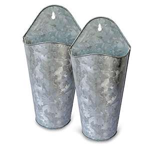 Ensemble de cinq jardinières en métal décoratives, galvanisées, design antique, faites à la main, jardinières décoratives en fleurs galvanisées - Product Image 6