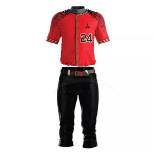 ชุดเครื่องแบบเบสบอลสี & โลโก้100% โพลีเอสเตอร์แห้งเร็วระบายอากาศได้ดีดีไซน์แบบมืออาชีพ - Product Image 1