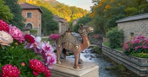 Figurine de chameau en laiton faite à la main Design moderne Statue d'animal pour bureau à domicile chinois Fengshui décoratif à collectionner pour les mariages - Product Image 2
