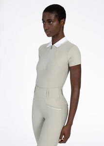 Chemise d'équitation pour femmes, performance, légère, manches courtes, respirante, tissu extensible, couche de base pour l'équitation, service OEM - Product Image 4