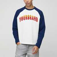 Qualité supérieure de luxe, jersey 100% coton, manches longues, coupe ample pour homme, logo imprimé numérique 3D personnalisé, poids lourd 200 g/m², style hip-hop