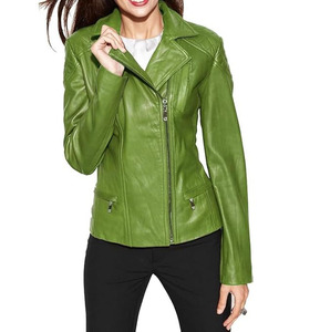 Elegante logotipo personalizado negro chaquetas de las mujeres de alta calidad de cuero genuino Biker venta al por mayor de moda chaquetas de bombardero OEM cierre de cremallera - Product Image 3