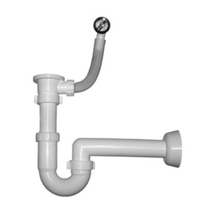 Sifone per Lavabo in Resina con Polipropilene e Protezione da Troppo Pieno - Product Image 1
